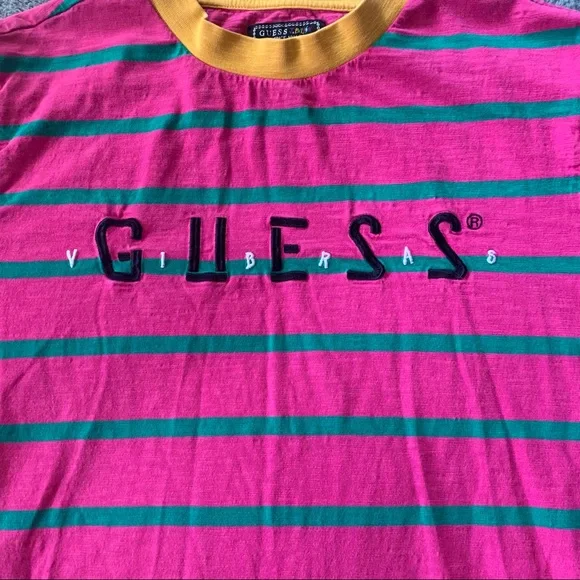 🖤Vintage Guess JBalvin “vibras” Striped Tee - Picture 5 of 7